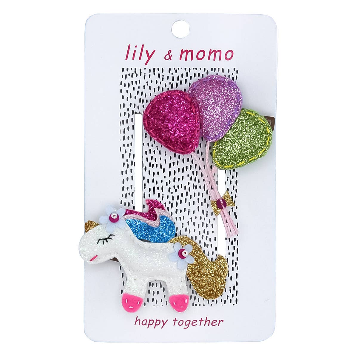 Unicorn Balloon Party Hair Clips