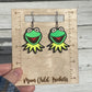 Muppets Kermit the Frog Hand Painted Wood Dangle Earrings