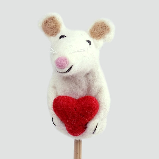 Magic Meadown Collection: All Hearts for You Mouse Felt Finger Puppet