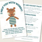 Carlton the Squirrel: I Help you With Worry / Handmade Pocket Pal" with Affirmation Card