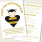 Lorenzo the Bee: I Help You Have Courage / Handmade Pocket Pal with Affirmation Card