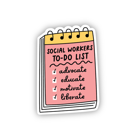 Social Work To-Do List Vinyl Sticker