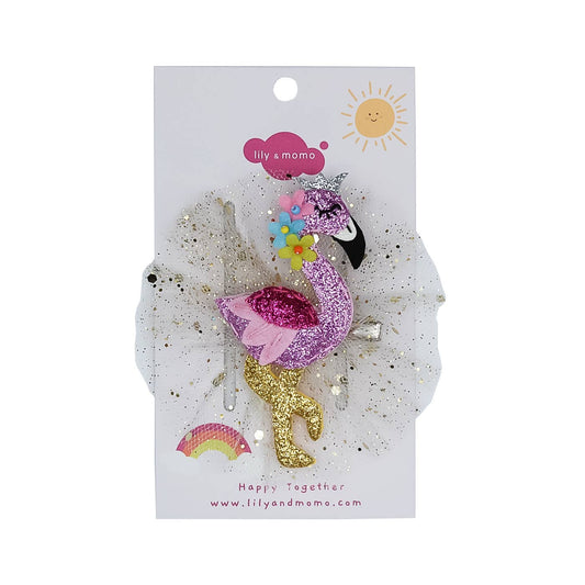 Tulle Flamingo Hair Clip- Pink