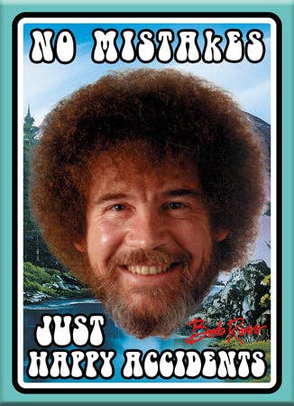 Bob Ross- Happy Accidents 2.5" x 3.5" Flat Magnet