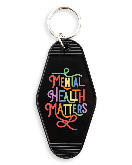 "Mental Health Matters" Motel Keychain in Black