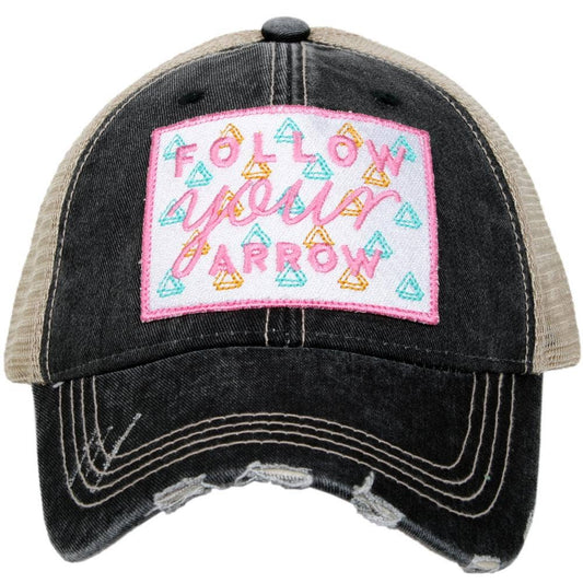 "Follow Your Arrow" Trucker Hat for Women in Black