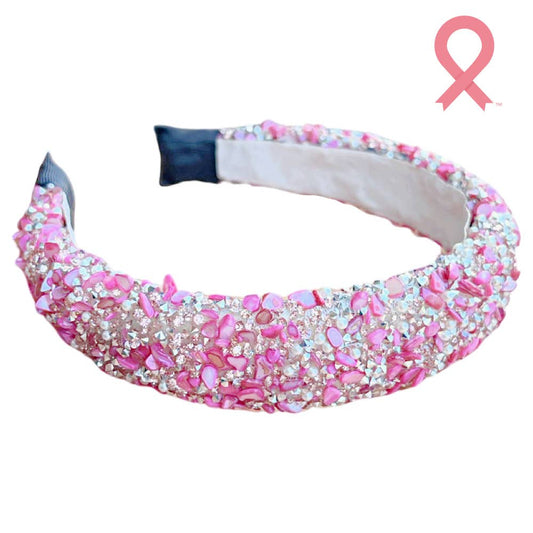 Headbands of Hope: All That Glitters Headband - Pink + Silver  *Breast Cancer Awareness