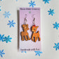 Retro Christmas Rudolph & Clarice Hand Painted Wood Earrings