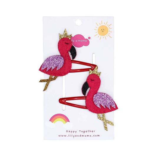 Flamingo Friends Hair Clips- Pink