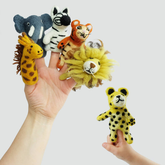 Jungle Jamboree Felt Finger Puppets (Choose Your Design)