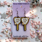 Lucky Girl Affirmation Mirror Hand Painted Wood Earrings