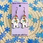 Bumble The Abominable Snow Monster Hand Painted Wood Earrings
