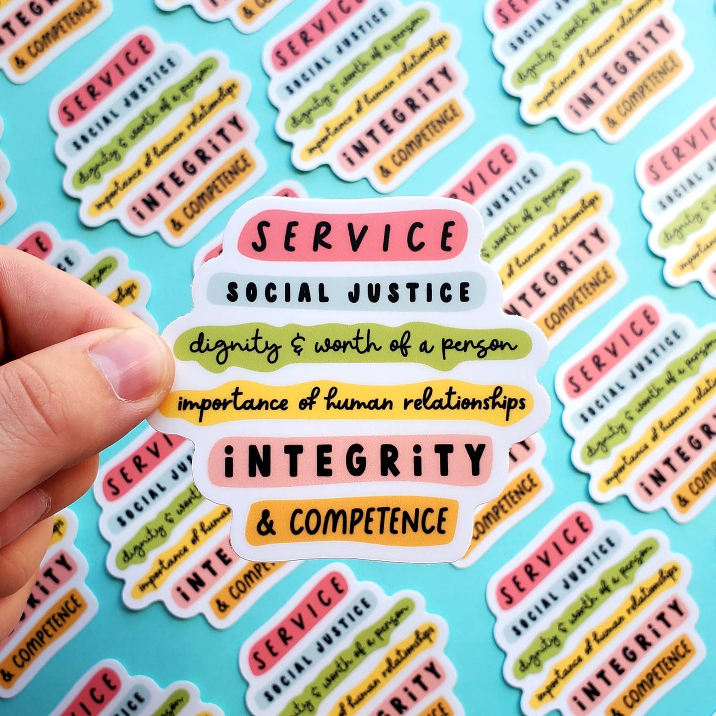 Social Work Values Vinyl Sticker