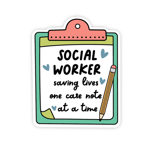 Social Work Case Note Vinyl Sticker