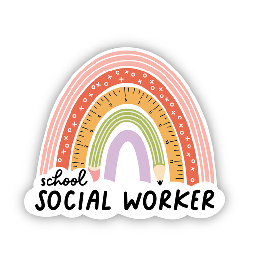 School Social Work Rainbow Vinyl Sticker