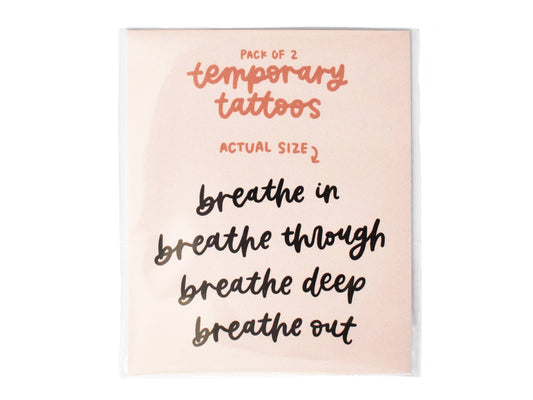 Breathe in Breathe Out Temporary Tattoos (2 Pack)